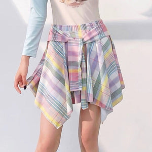 Secret Crush Pastel Plaid Skirt