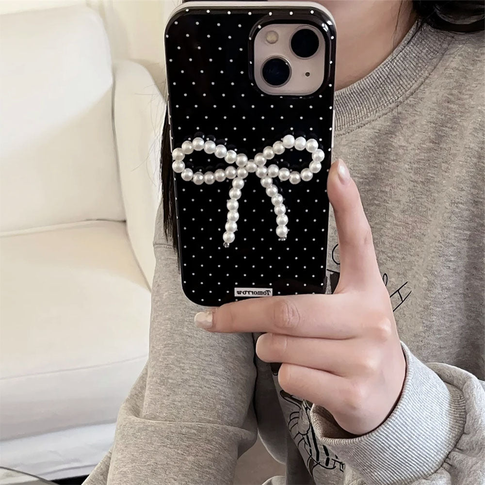 Pearl Bow Polka Dot IPhone Case