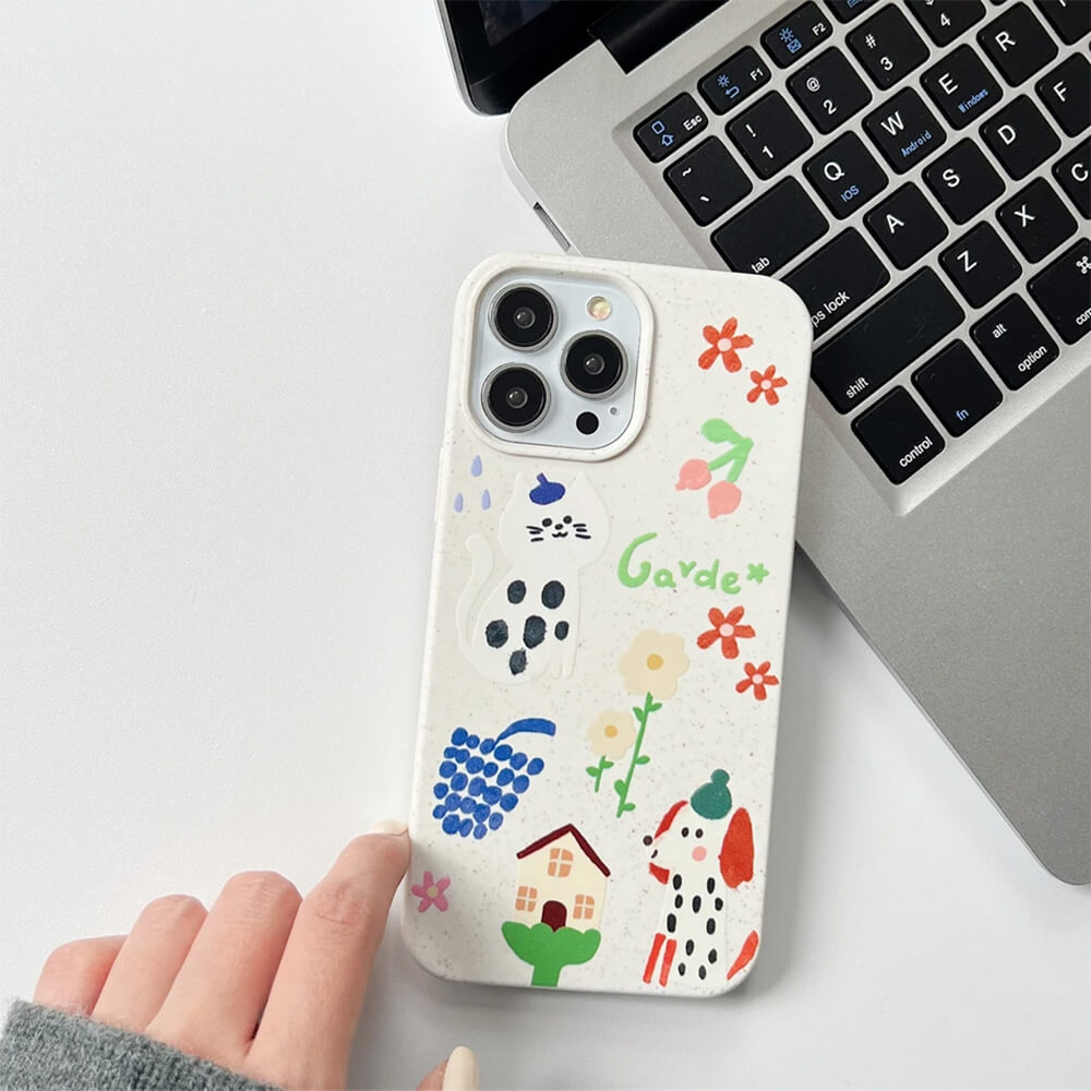 Playful Paws & Petals iPhone Case