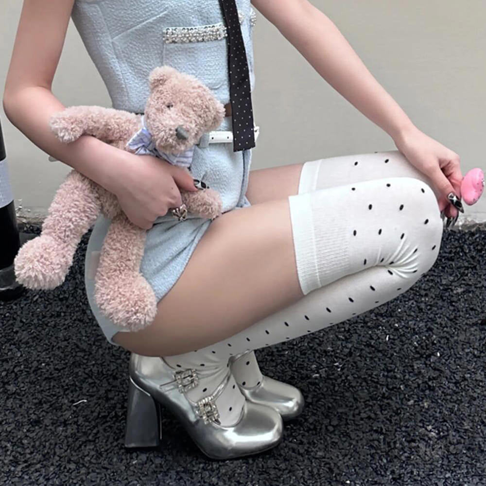 Polka Dot Over-the-Knee Stockings