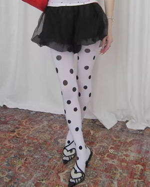 Missed Calls Polka Dot Tights