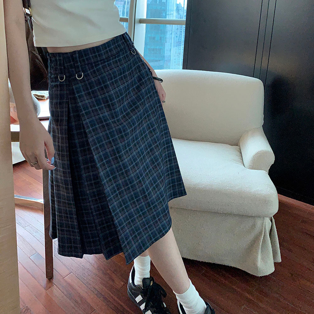 Preppy Style Checkered Kilt Skirt