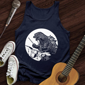 Dino Playing Drums Tank Top