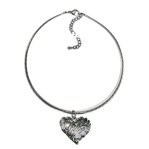 Silver Heart Coin Necklace
