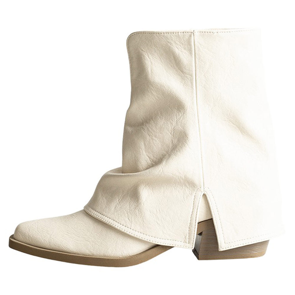 Slouchy Fit Block Heel Boots