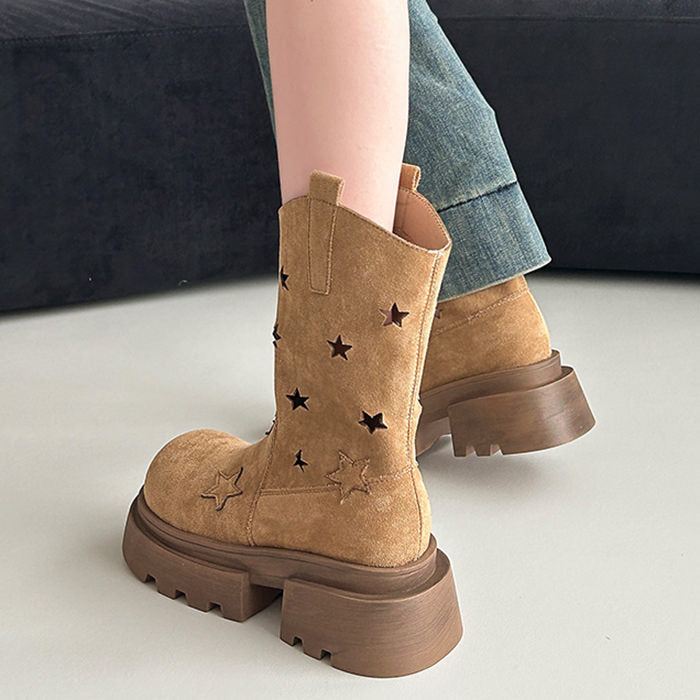 Star Cut-Out Platform Boots