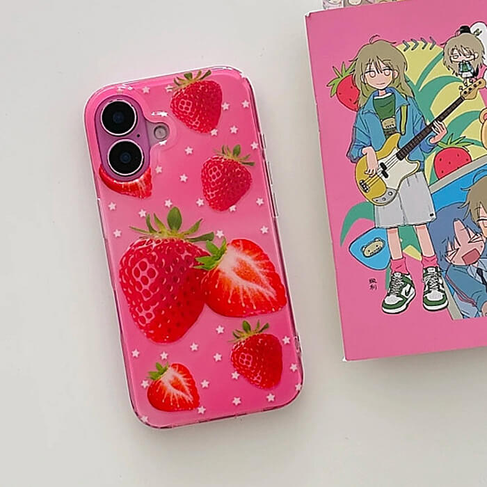Strawberry Print Y2K iPhone Case