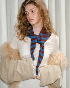 First Snow Striped Knit Scarf