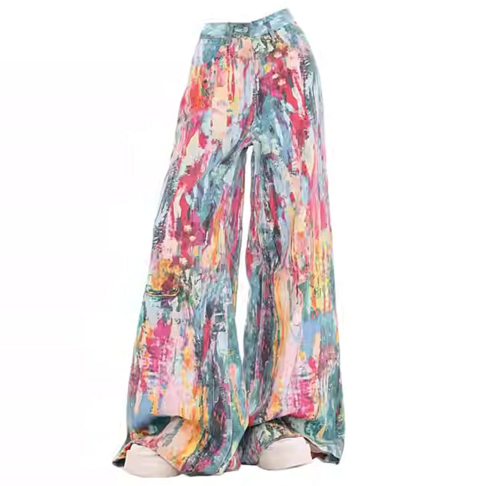 Tie-Dye Wide-Leg Jeans