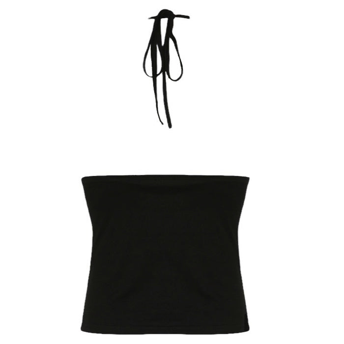 Y2K Buckle Halter Top