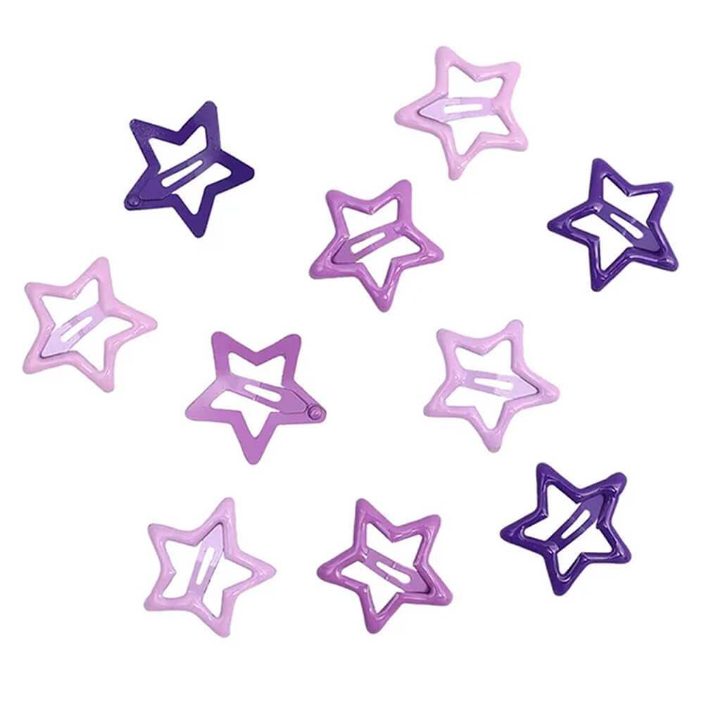 Y2K Pastel Star Hair Clips Set