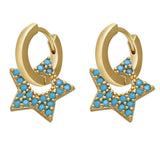 Y2K Star Drop Hoops Earrings