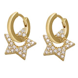 Y2K Star Drop Hoops Earrings